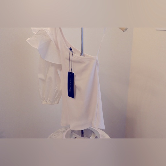 •VERONICA BEARD •Diantha One-Sleeve Ruffled Poplin •New w/Tags •Size: Small - Picture 4 of 8